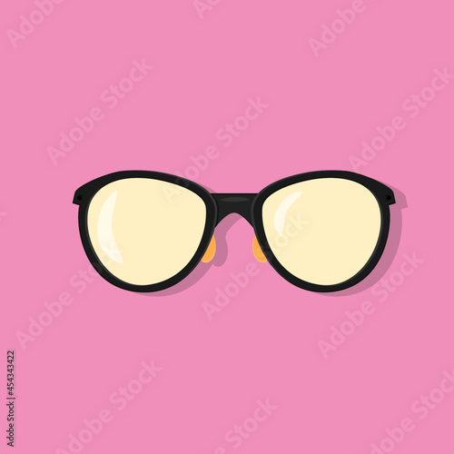 Eyeglasses Vector illustration. Geek glasses isolated emty space background. icon sticker cartoon eyeglasses.