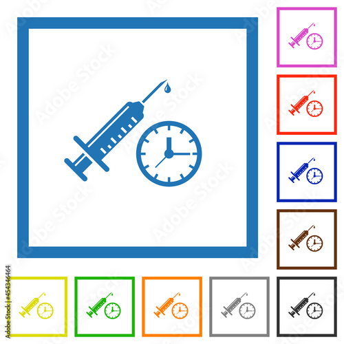 Vaccination appointment flat framed icons