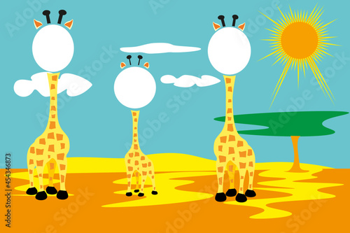 Photo background with giraffe