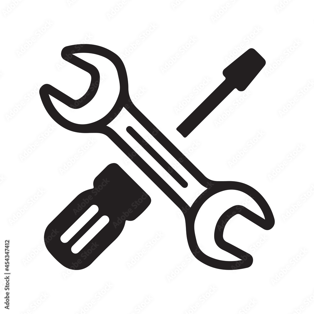 Repair tools icon. Vector and glyph Repair tools icon. Vector and glyph