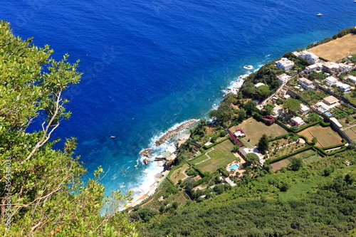 panoramic view high above the sea in Capri, Capri island, Italy
