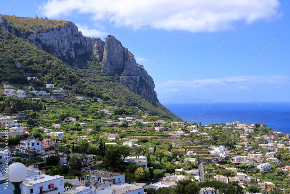 The shore of Capri island viewed from above the coast