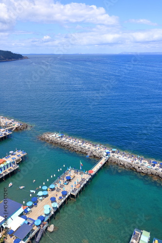 Porto di Sorrento or Marina Piccola Harbor in Sorrento, Italy on the Coast of the Sorrentine Peninsula in Summer