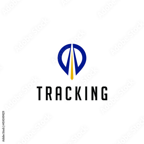 GPS Navigation Fleet Tracking Services System Modern Logo Design