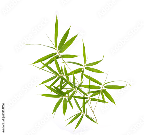 bamboo leaves isolated on white background © xiaoliangge