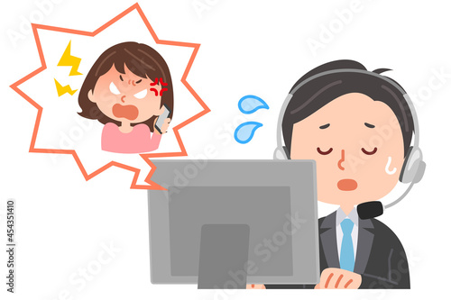 サポートセンターとクレーマーの女性