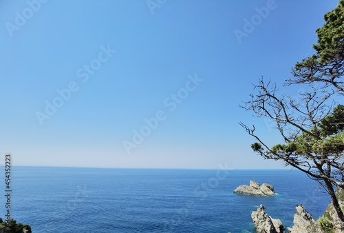 palaiokastritsa beach in summer in corfu  island greece