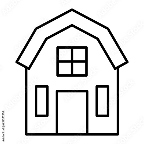 Barn Vector Outline Icon Isolated On White Background
