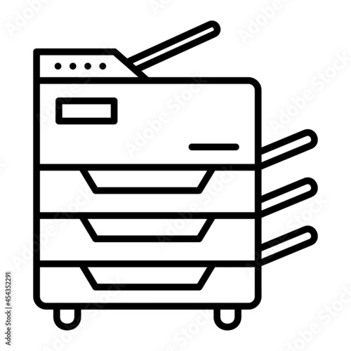 Photocopier Vector Outline Icon Isolated On White Background