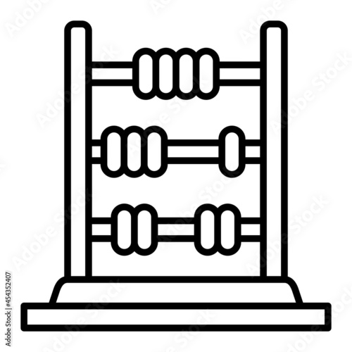 Abacus Vector Outline Icon Isolated On White Background