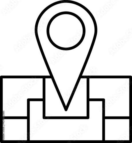 Location Vector Outline Icon Isolated On White Background