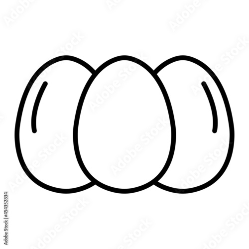 Eggs Vector Outline Icon Isolated On White Background