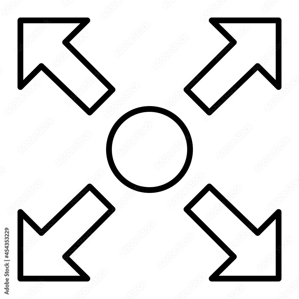 Expand Vector Outline Icon Isolated On White Background Expand Vector Outline Icon Isolated On White Background