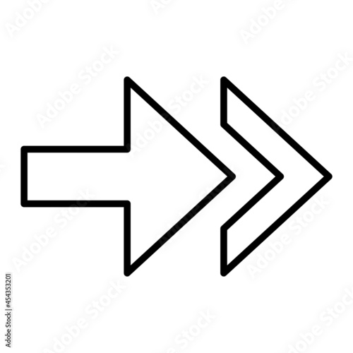 Free Download Next Vector Outline Icon Isolated On White Background - GFXLoad