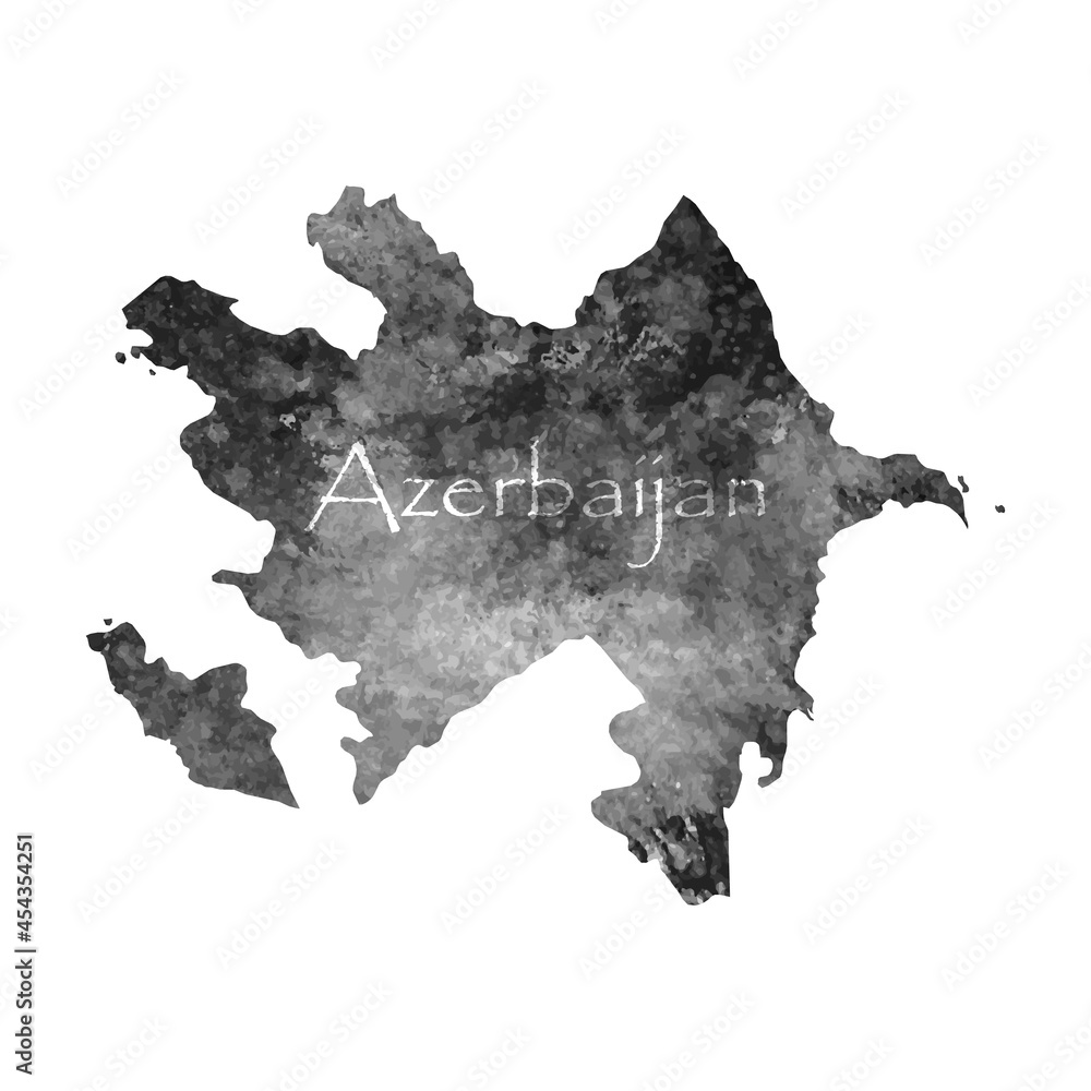 Old abstract grunge map of Azerbaijan with ancient map and letters on white background. Vector EPS 10.