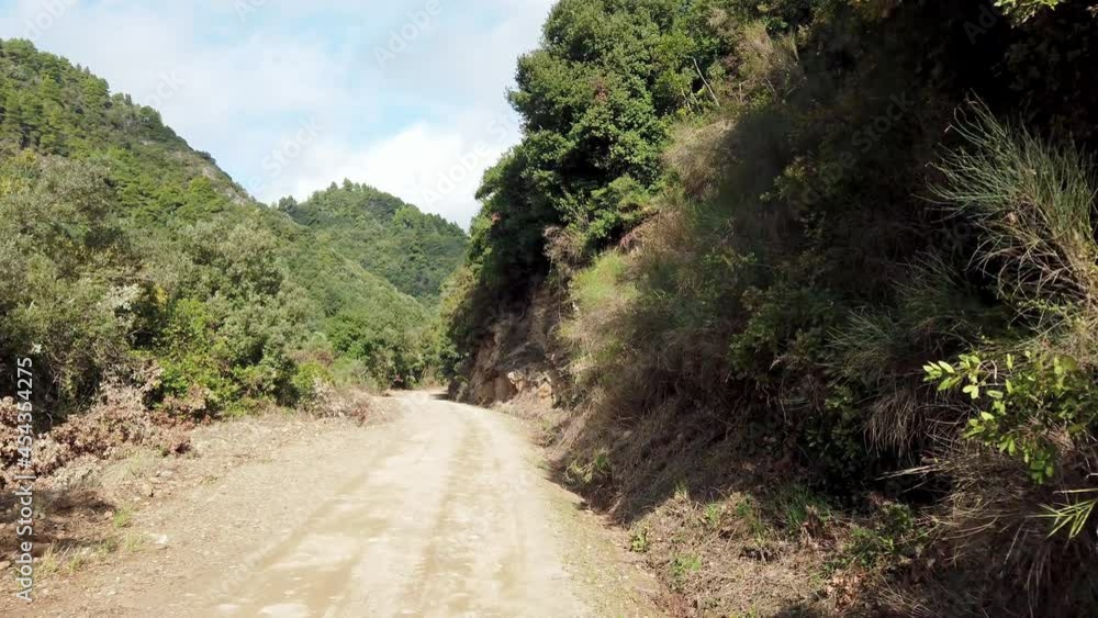 Offroad rural road drive pov at Mount Athos, Greece. The Holy Mountain Athos in Greece has been listed as a World Heritage Site. Offroad rural road drive pov at Mount Athos, Greece. The Holy Mountain Athos in Greece has been listed as a World Heritage Site.