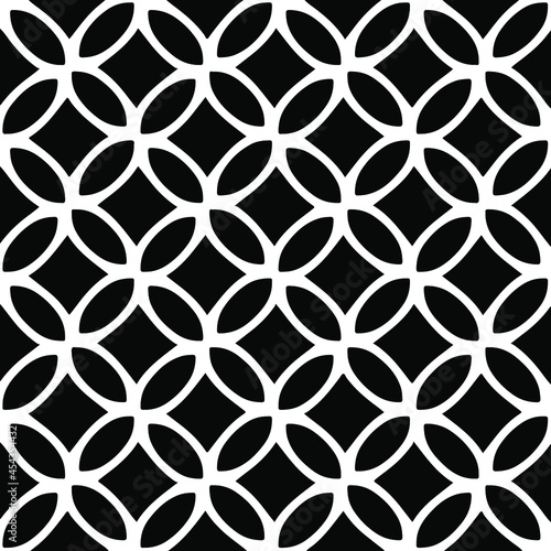 Seamless vector pattern in geometric ornamental style. Black ornament