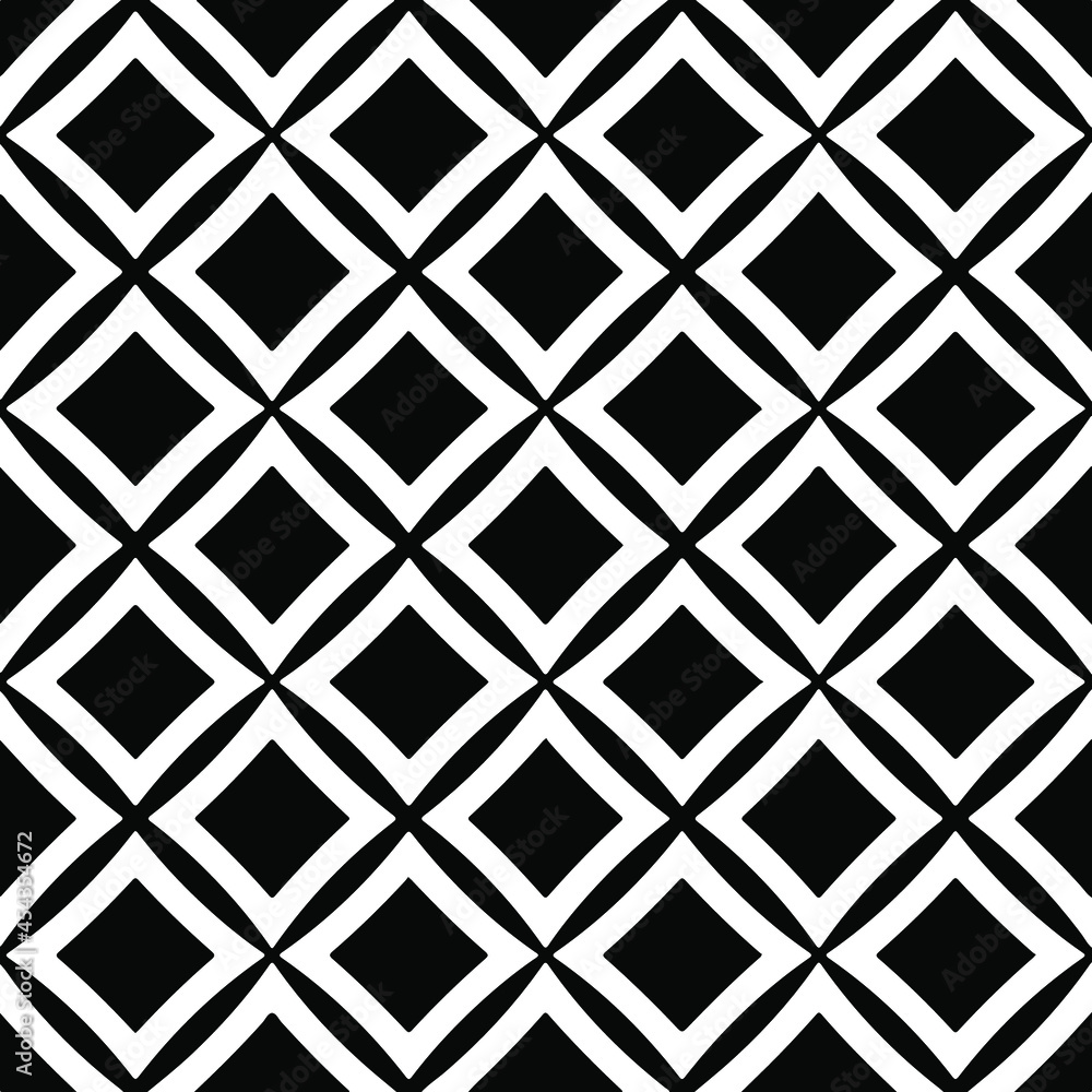 Flower geometric pattern. Seamless vector background. White and black ornament. Ornament for fabric, wallpaper, packaging. Decorative print Flower geometric pattern. Seamless vector background. White and black ornament. Ornament for fabric, wallpaper, packaging. Decorative print