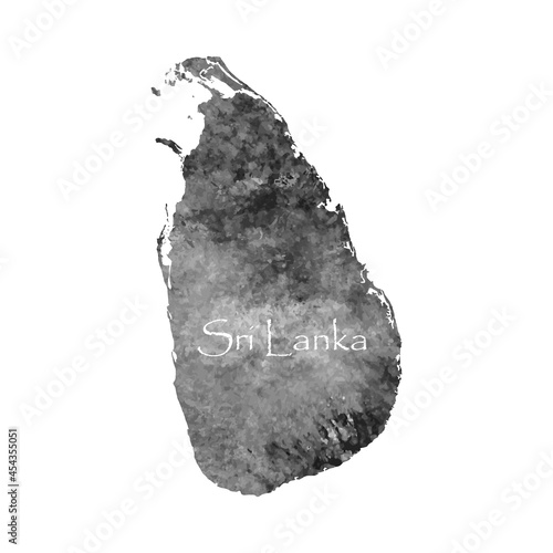 Old abstract grunge map of Sri Lanka with ancient map and letters on white background. Vector EPS 10.