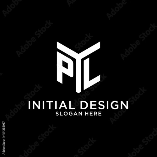 PL mirror initial logo, creative bold monogram initial design style