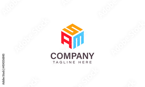 Letter SAM Logo, Three Letter Logo, Alphabet S A M Hexagon Shape Vector Icon Template