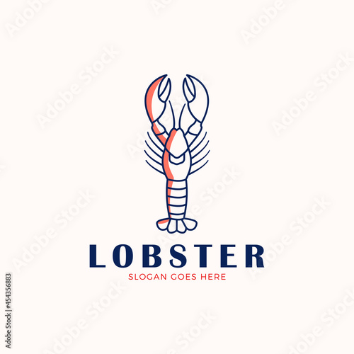 Lobster logo design vector illustration, lobster food restaurant logo design vector illustration