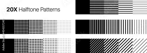 Linear halftone pattern con effetto sfumato. Linee orizzontali, verticali, diagonali. Pattern per sfondi e texture stilizzate. photo