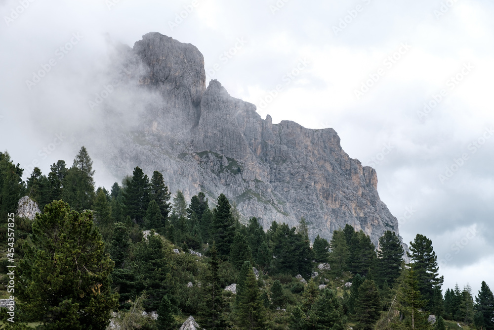 View of dolomiti from passo Falzarego near Cortina d'Ampezzo