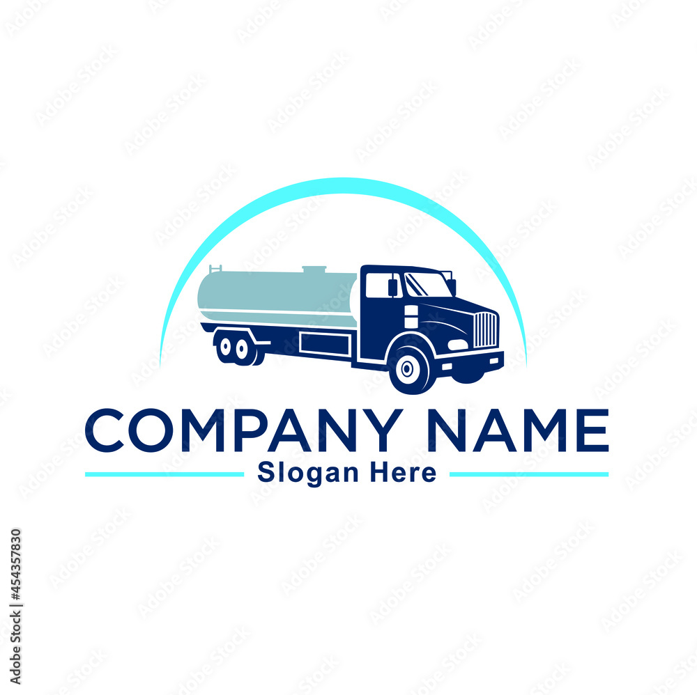 tanker truck illustration, logo template for tangker truck service