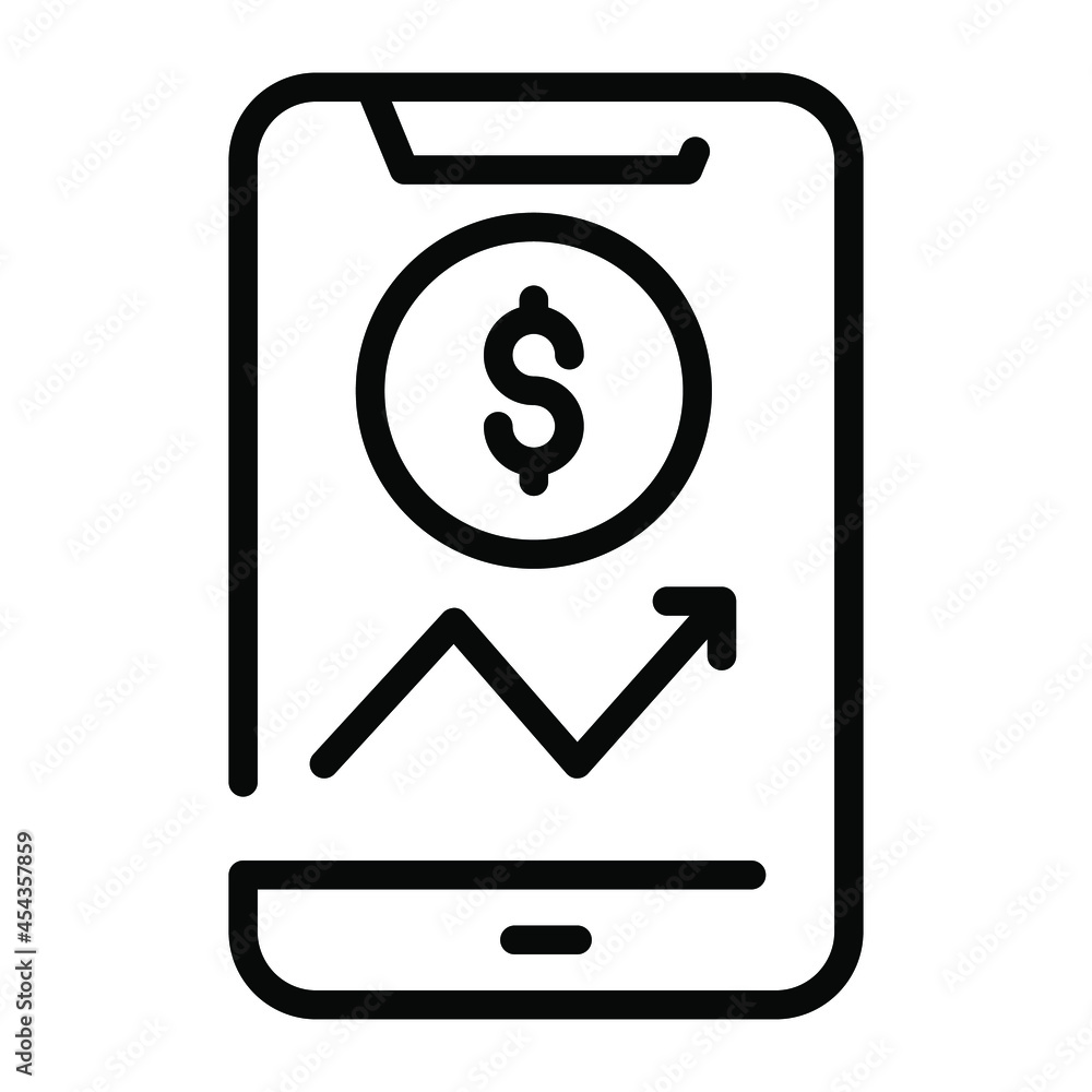 mobile analytics outline icon, business and finance icon. mobile analytics outline icon, business and finance icon.
