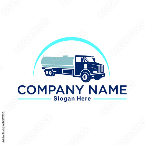 tanker truck illustration, logo template for tangker truck service
