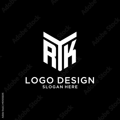 RK mirror initial logo, creative bold monogram initial design style photo