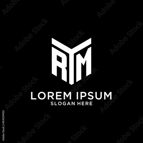 RM mirror initial logo, creative bold monogram initial design style photo