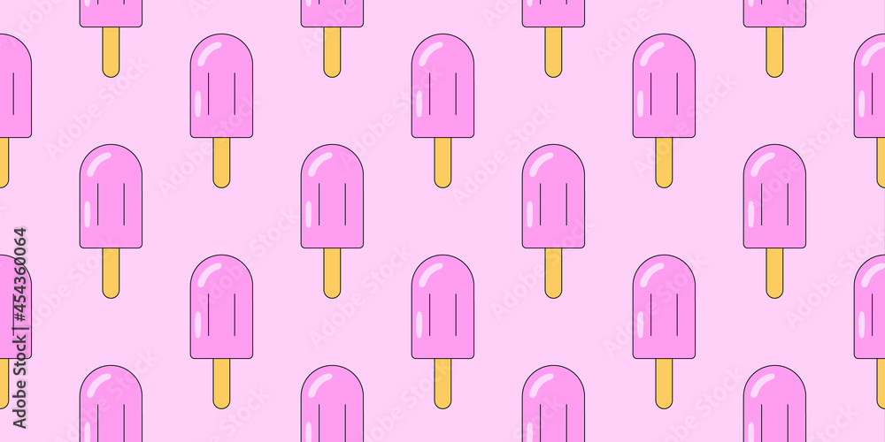 Ice cream seamless pattern. Vector ice cream background for design. Summer dessert concept. Ice cream seamless pattern. Vector ice cream background for design. Summer dessert concept.