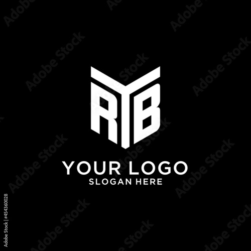 RB mirror initial logo, creative bold monogram initial design style