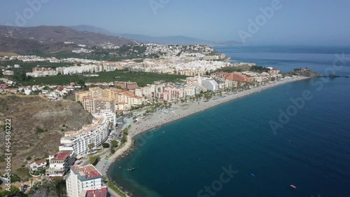 Aerial view of resorts and coast in Almunecar, Spain photo
