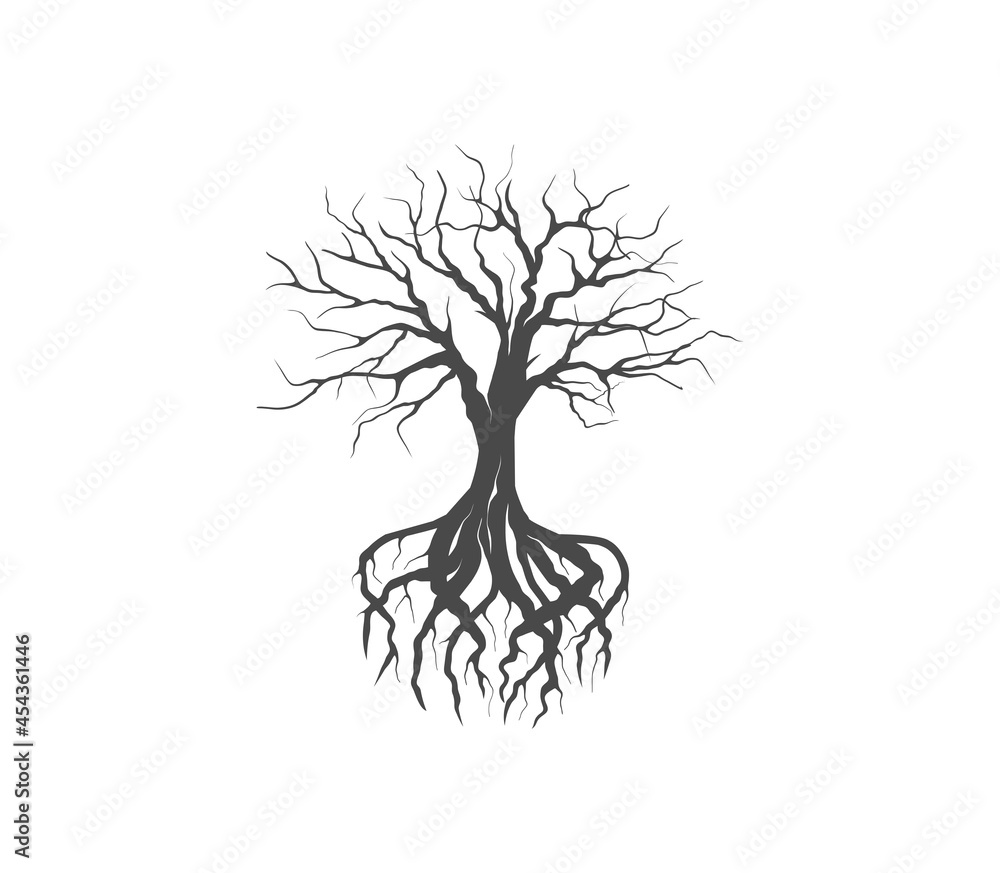 Fototapeta premium dried tree vector hand drawing