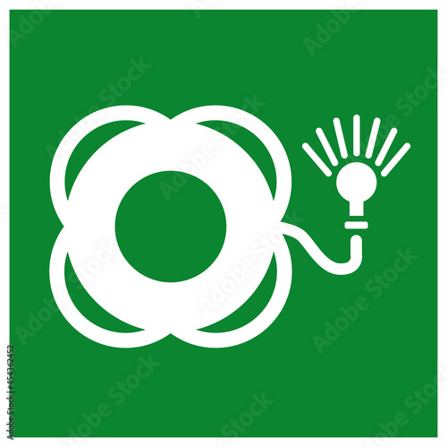 Lifebuoy With Light Symbol Sign, Vector Illustration, Isolate On White Background Label. EPS10