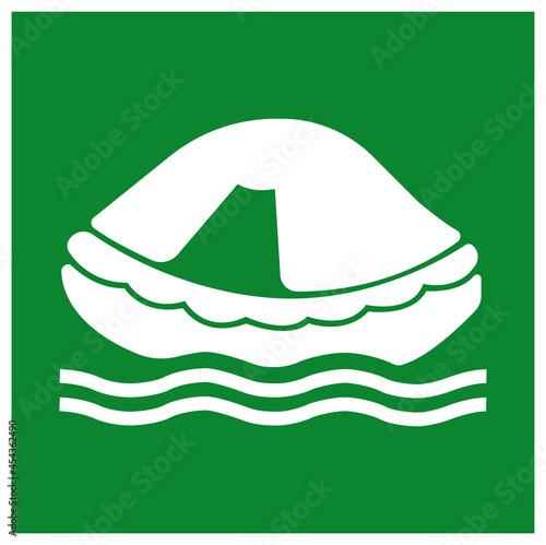Liferaft Symbol Sign, Vector Illustration, Isolate On White Background Label. EPS10