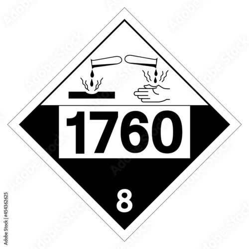 UN1760 Class 8 Cleaning Compounds Symbol Sign, Vector Illustration, Isolate On White Background Label. EPS10