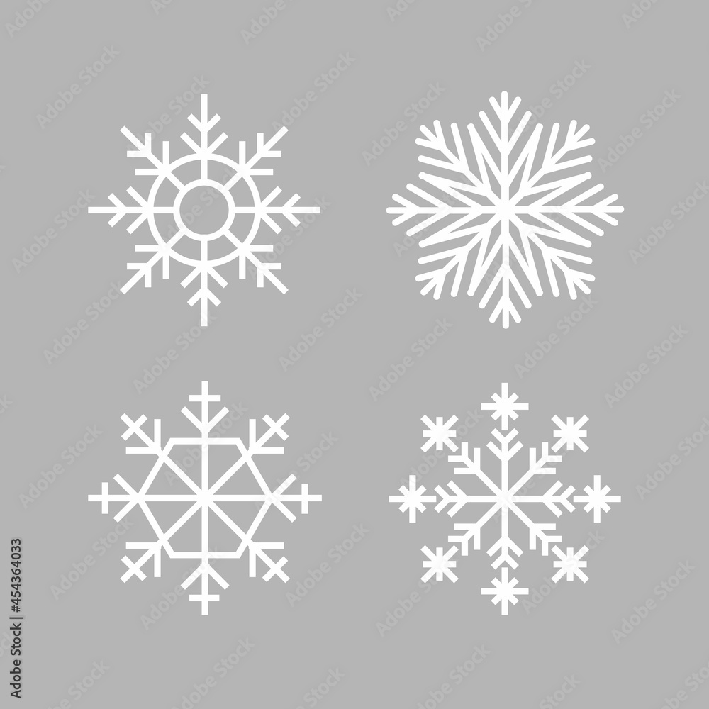 Christmas design vector. Snowflake icon. Icon set of snowflakes. Vector illustration. Christmas design vector. Snowflake icon. Icon set of snowflakes. Vector illustration.