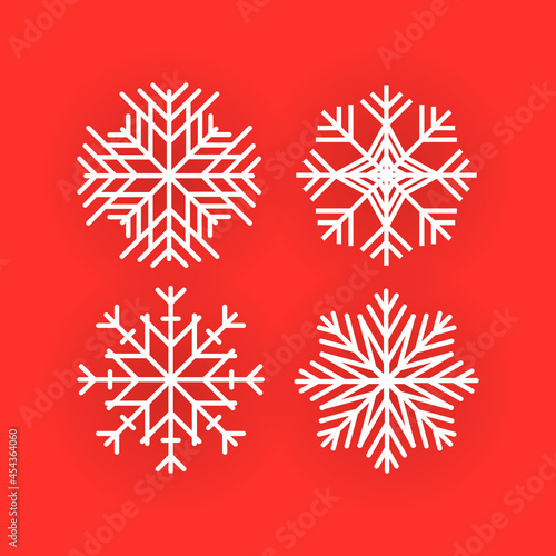 Christmas design vector. Snowflake icon. Icon set of snowflakes. Vector illustration.