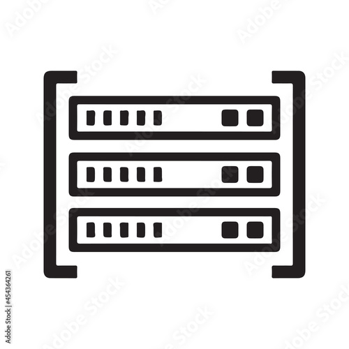 Database server icon. Vector and glyph