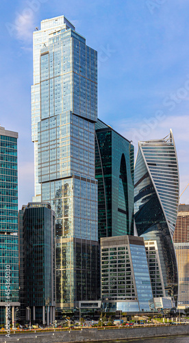 Skyscrapers of Moscow-City on Presnenskaya embankment in Moscow