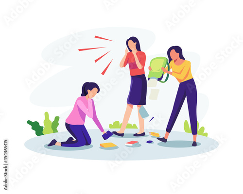 Teenage bullying concept illustration