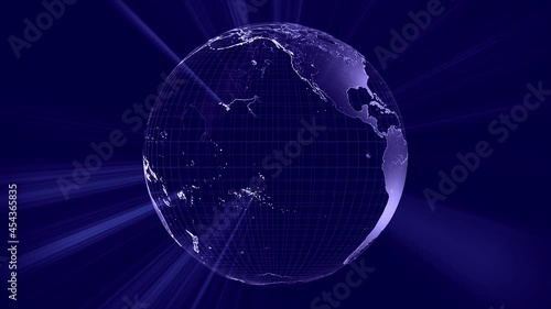 Wallpaper Mural Earth and outer space, rays of light - 3D 4k animation. Elements of this image furnished by NASA Torontodigital.ca