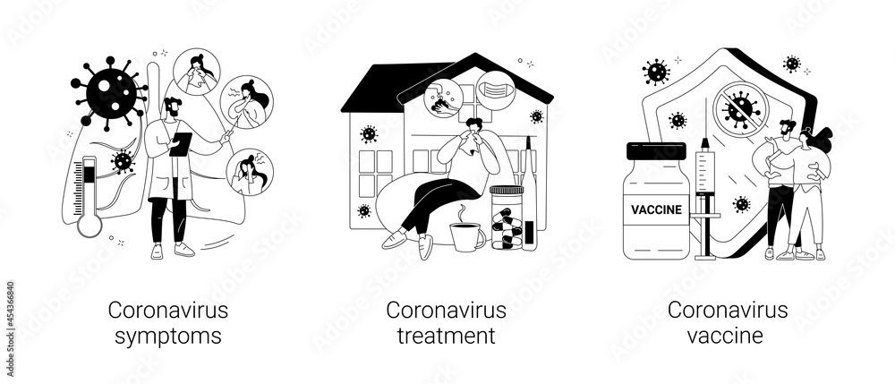 Covid19 pandemic abstract concept vector illustrations.