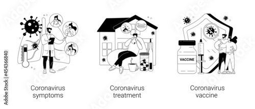 Covid19 pandemic abstract concept vector illustrations.