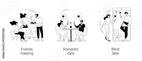 Hangouts abstract concept vector illustrations.