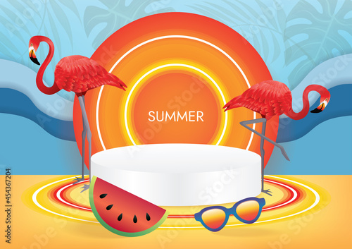 special summer sale podium vector art background 